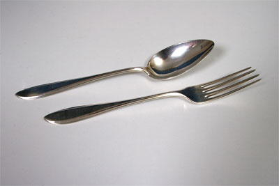 Couvert puntfilet zilver