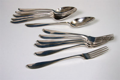 6 Couverts zilver